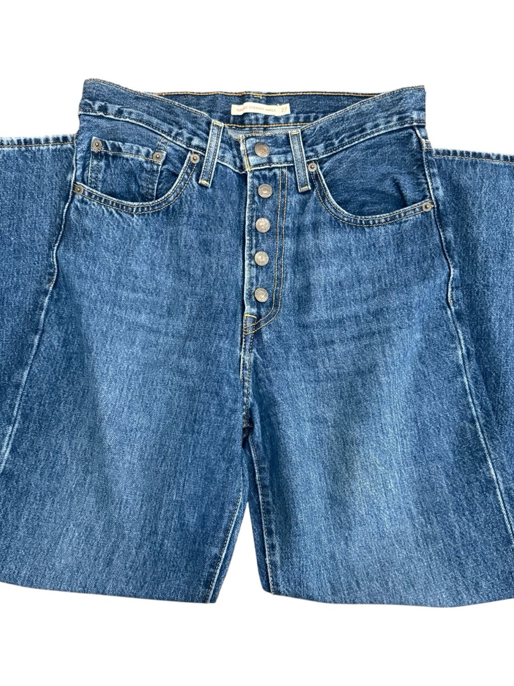 NWOT Levi's Women's Ribcage Straight Ankle Dark Blue Jeans Size 27